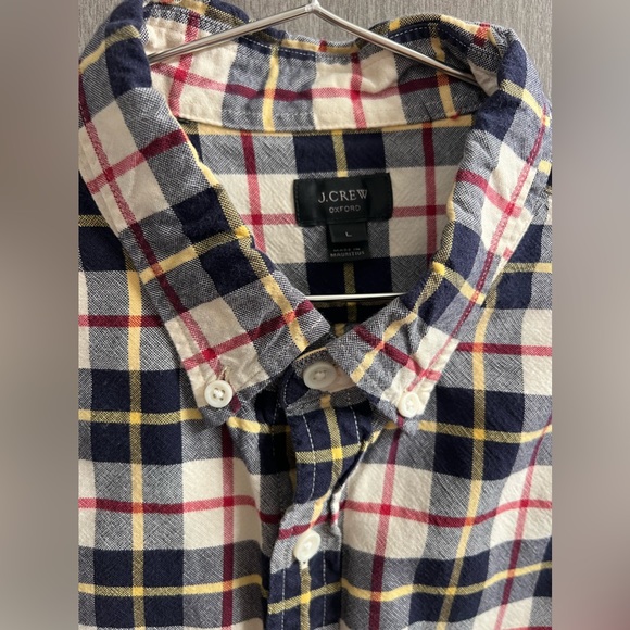 J. Crew Plaid Flannel Button Down Shirt Men's Size Large - Picture 2 of 3